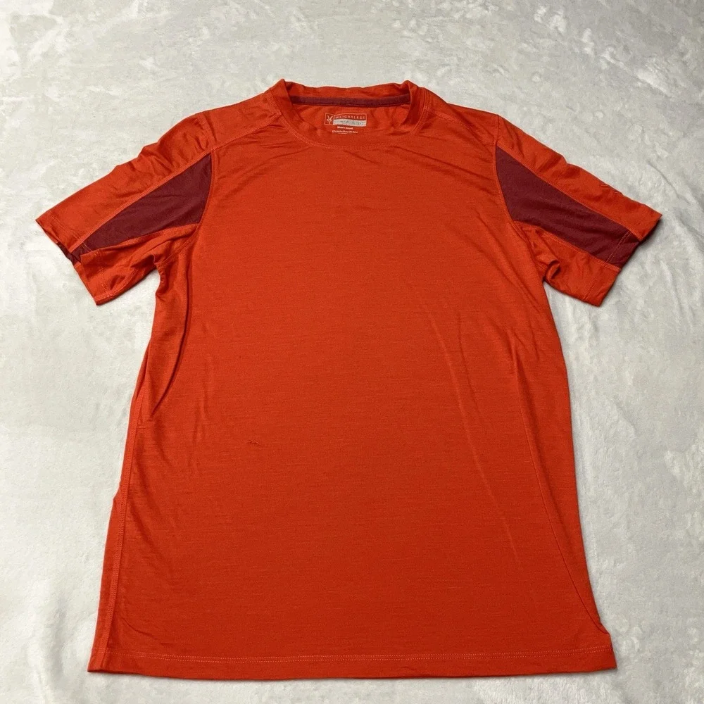 Ibex Merino Weightless Wool Orange T Shirt Hiking Merino Base Layer Mens S